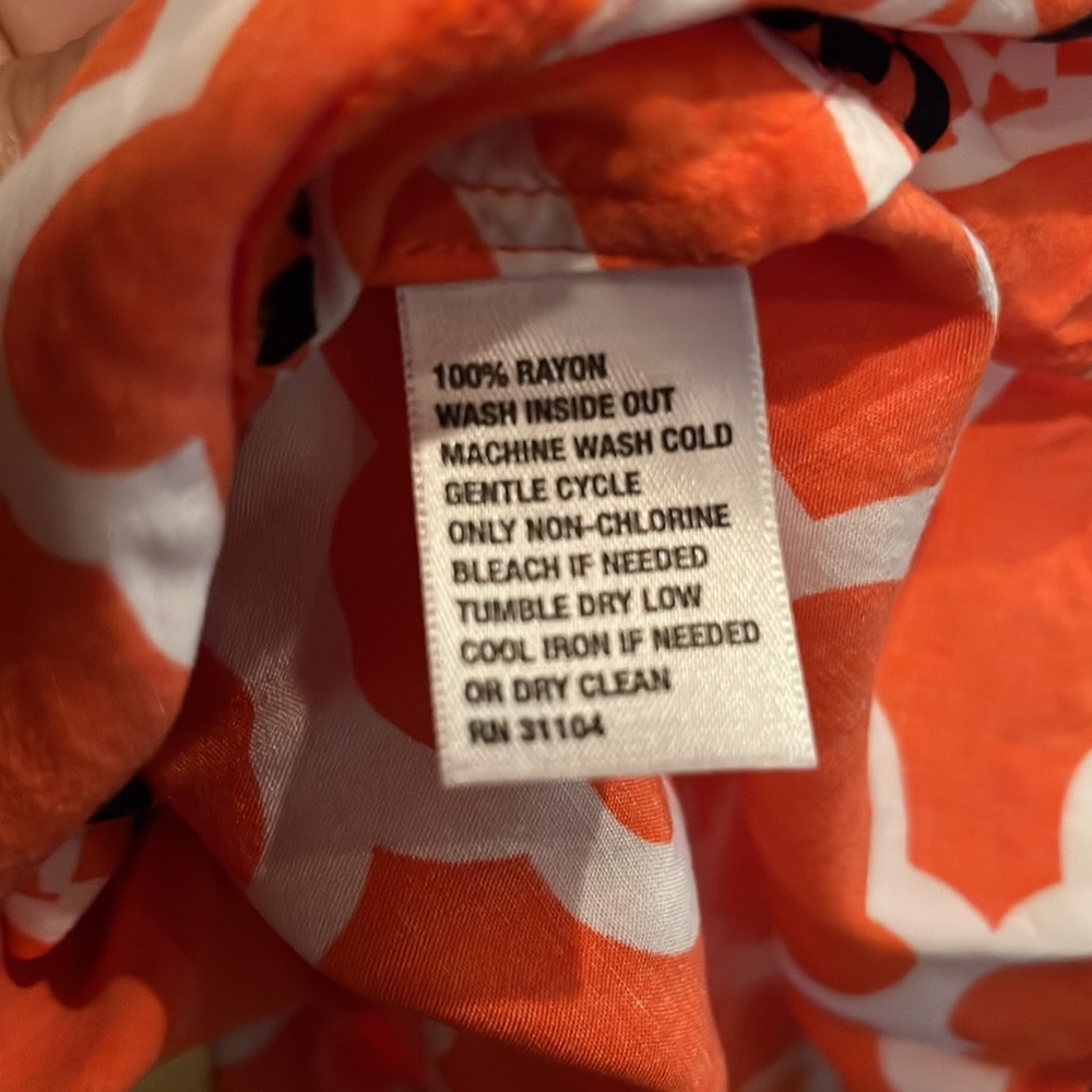 NWOT LP orange and white sleeveless blouse - Picture 6 of 8